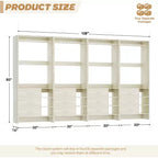 Besiost Set of 4 Closet Organizer with Wooden Drawers and Hanging Rods