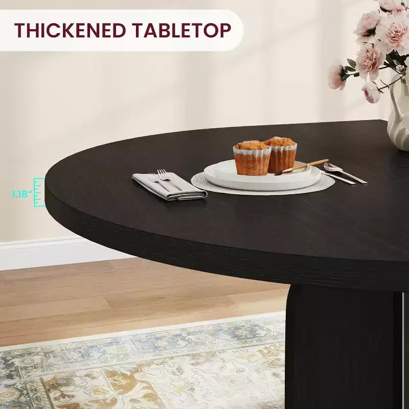 Table à manger ronde extensible de 47 à 63 po pour 4 à 8 personnes, table de cuisine extensible en bois de style champêtre avec structure en métal, table ovale gain de place pour appartement, gris rétro