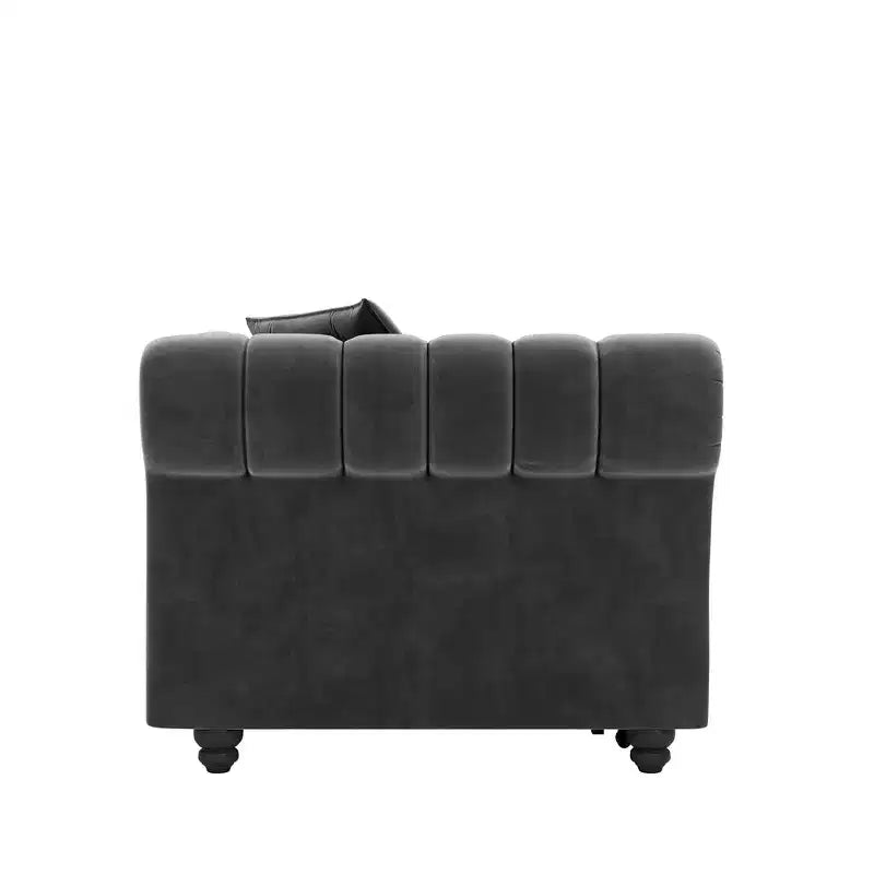 Whisen Samt-Schlafsofa in King-Size mit Ausziehfunktion und 3-in-1-Funktion, wandelbares Schlafsofa mit beweglichem Hocker und Steppdesign