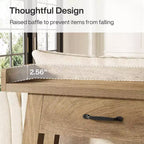 Table console Lantine à 2 niveaux avec 3 tiroirs, console de 70,9 avec rebord surélevé et étagères de rangement pour le salon, le couloir ou l’entrée
