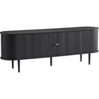AMERLIFE tv-meubel voor 70-inch tv met poten van massief hout, moderne tv-console in mid-century-stijl met tambourdeur
