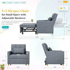 AECOJOY 3-in-1-Schlafsofa-Sessel mit Kissen und verstellbarer Rückenlehne