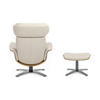 Jovan 31,5 Zoll Relaxsessel aus echtem Leder mit Hocker