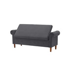 Storage Bench for Bedroom End of Bed Rolled Armed Velvet Ottoman Couch Long Bench