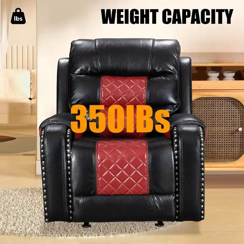Ruime relaxfauteuil van kunstleer in Amerikaans design voor de woonkamer