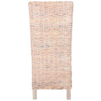 Set of 2 Natural Wicker Dining Chairs 19W x 22D x 41H, Boho Coastal Style