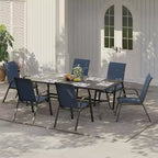 Chaises de patio, ensemble de 4 ou 6 chaises de salle à manger d’extérieur empilables, légères et résistantes à toutes les intempéries, en textilène, avec accoudoirs, pour jardin et terrasse de piscine