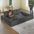 Canapé modulable Cloud convertible, confortable, en velours côtelé, avec assise profonde et coussins hauts, montage facile