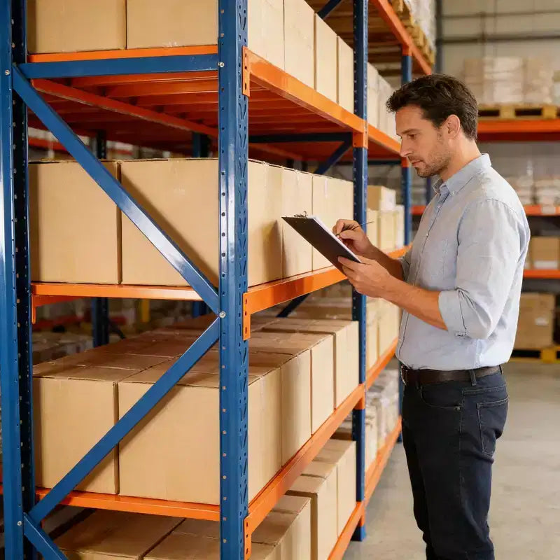 Étagères de garage robustes VIYET, rayonnage métallique réglable à 4 niveaux d’une capacité de 4 400 lb, rangement industriel bleu et orange pour magasin commercial, outils et salle de sport