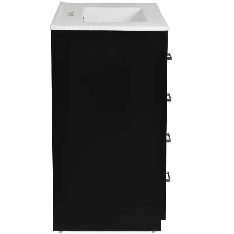 30 Einzelwaschbecken-Badezimmerwaschtisch mit Unterschrank und 3 Schubladen - Schwarz / Blau / Grün / Indigo / Weiß