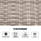 Ensemble de salle à manger rond de jardin en rotin tressé, 7 pièces, avec coussins, par Moda Furnishings