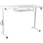SewingRite SewStation 101 Portable Folding Sewing Table with Steel Legs, White - Perfect for Home, Office and Business