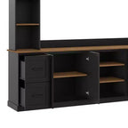 ModernLuxe 4-in-1 Farmhouse Entertainment Center Wall Unit, Fits TVs Up to 70, TV Stand Media Console w/ Adjustable Shelves & Drawers