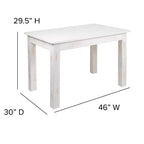 Table de salle à manger de ferme rectangulaire en pin massif Flash Furniture, 46 x 30