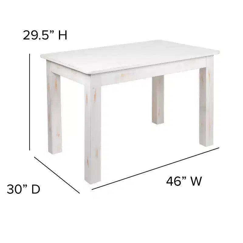 Table de salle à manger de ferme rectangulaire en pin massif Flash Furniture, 46 x 30