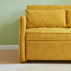 Gelbes Schlafsofa aus Chenille-Stoff mit Ausziehfunktion – 39.00 x 53.50 x 31.50