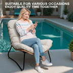 Papasanstoelen voor buiten met kussen, van PE-rattan, gezellige terrasstoelen met bijzettafel