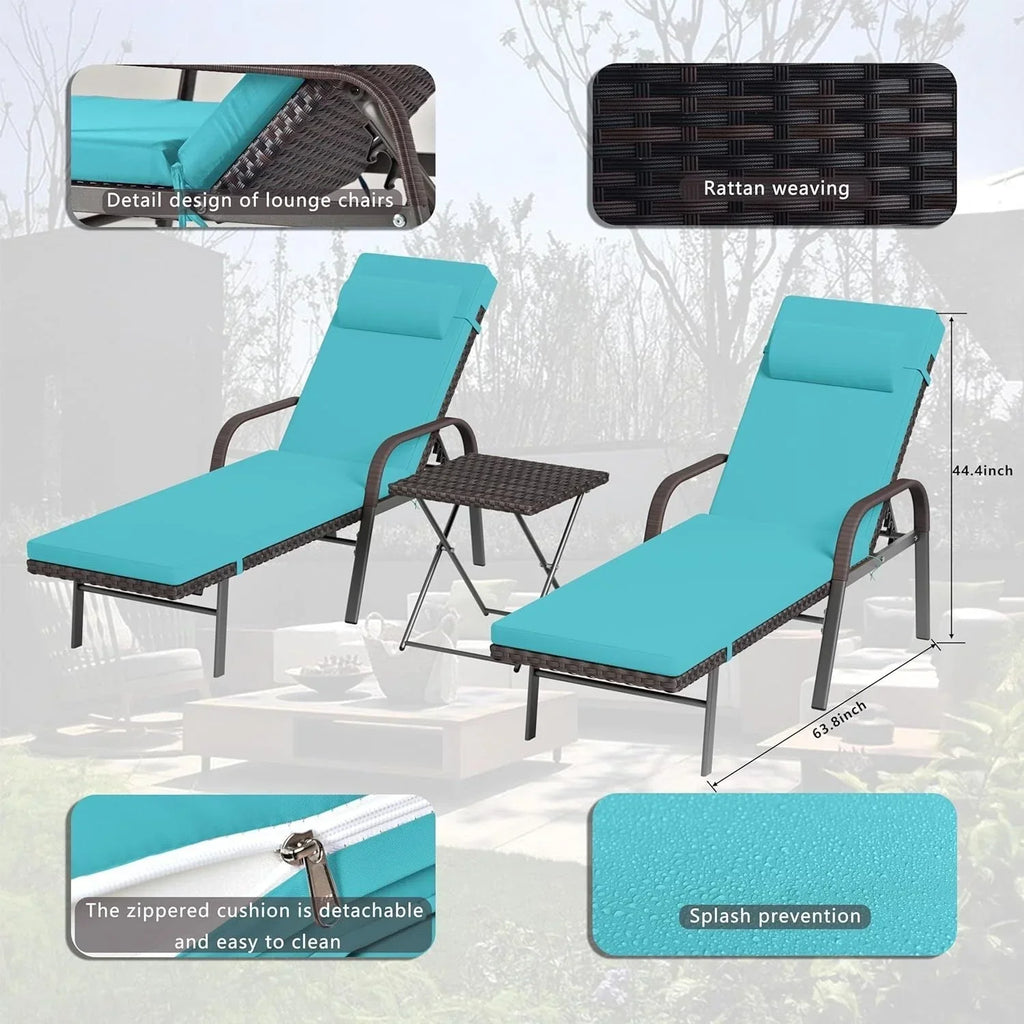 Kullavik 3-teiliges Outdoor-Loungesessel-Set
