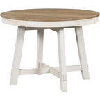 Table de salle à manger ronde extensible de style champêtre avec rallonge de 16 po, table de cuisine en bois