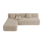 Cloud-Ecksofa, modernes Polstersofa mit 2 Zierkissen, frei kombinierbares Sofa, modulares L-förmiges Ecksofa
