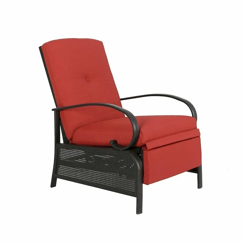 Fauteuil inclinable réglable de salon pour extérieur avec coussin - 38 (P) x 26.5 (L) x 38.5 (H) POUCES