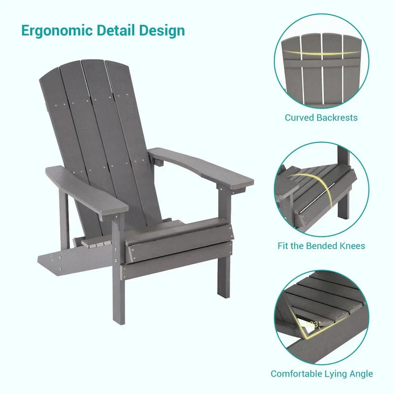 Bonosuki weerbestendige Adirondackstoelen van hout voor buiten, set van 4