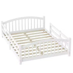 Luxystar Full Size Montessori Low Profile Bed with Safety Rails and Headboard