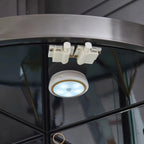 Eckschrank zur Aufbewahrung und Präsentation mit mehreren Ebenen aus Glas und Metall, Weinschrank