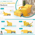 AECOJOY 3-in-1-Schlafsofa-Sessel mit Kissen und verstellbarer Rückenlehne