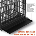 Cage pour chien BOSSIN robuste et indestructible de 48/38 po, chenil anti-fugue avec roulettes verrouillables